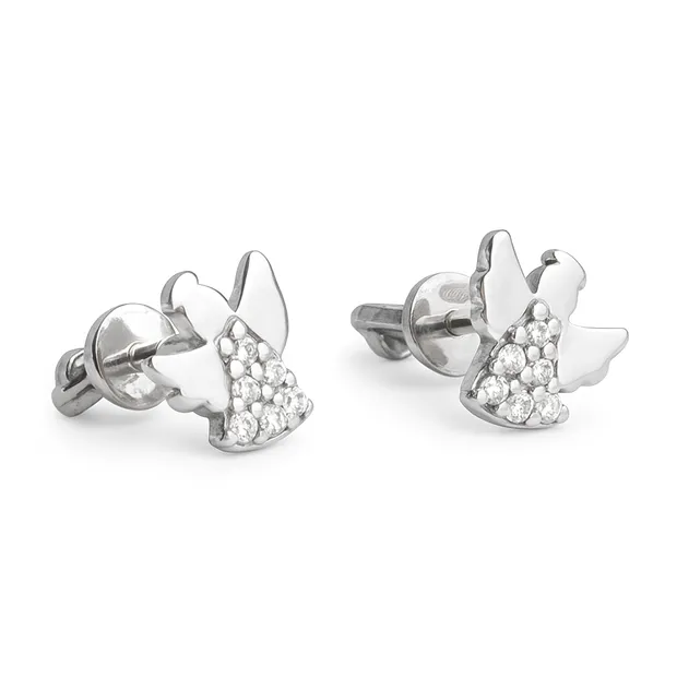 Срібні сережки пусети Ангелята 