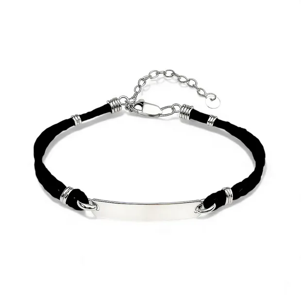 Срібний браслет зі вставками для гравіювання