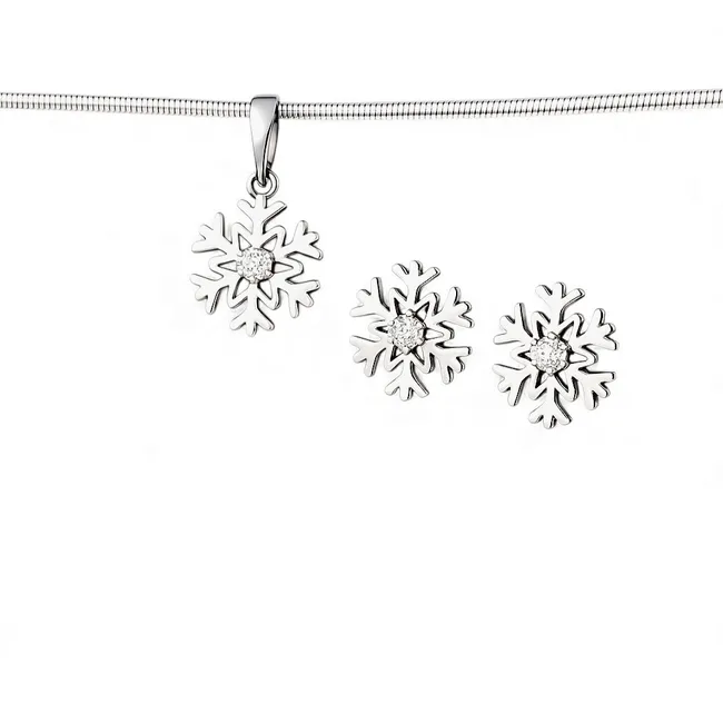 Срібний набір Сніжинки 