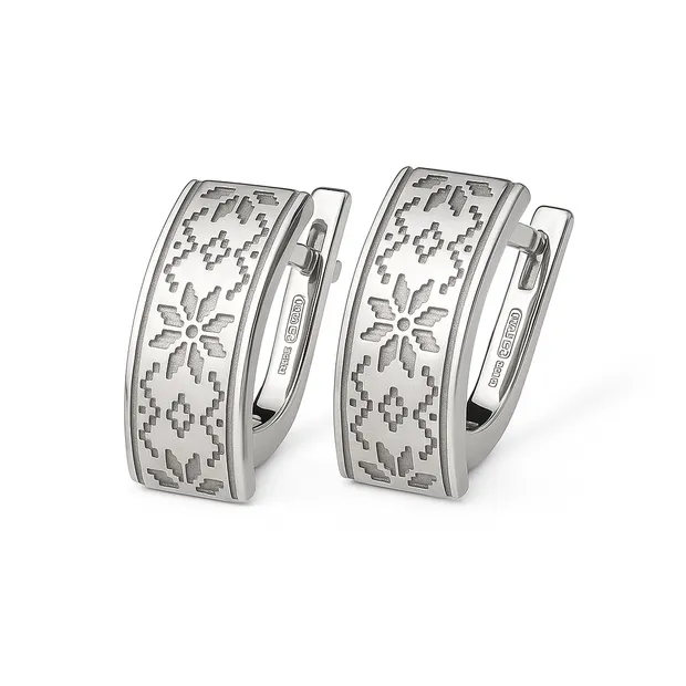 Срібні сережки Орнамент