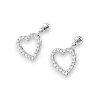 Срібні сережки пусети Сердечка 