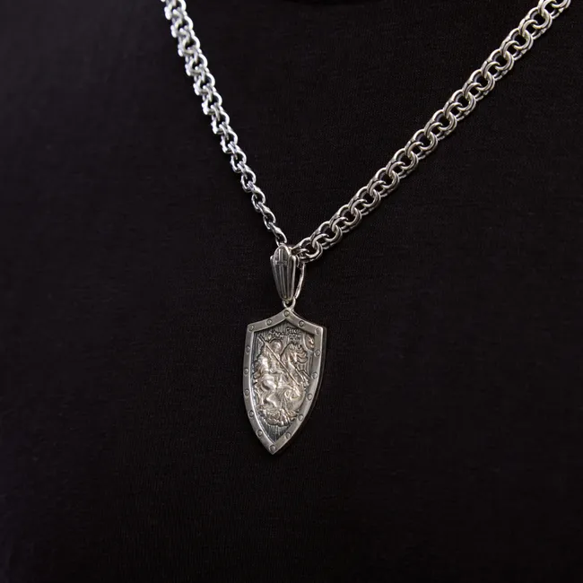 Серебряная подвеска Щит Георгий Змееборец   зображення 5