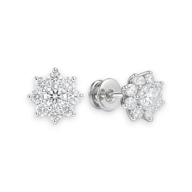 Срібні сережки пусети Квіточки  