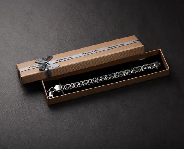 Коробка під браслет "Happy everyday" темно-бежева 