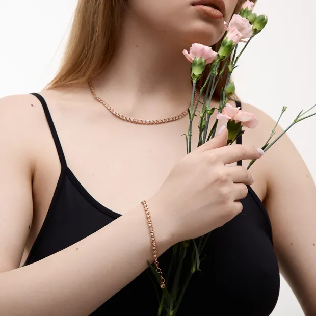 Срібний набір Арабський Бісмарк в позолоті з фіанітами