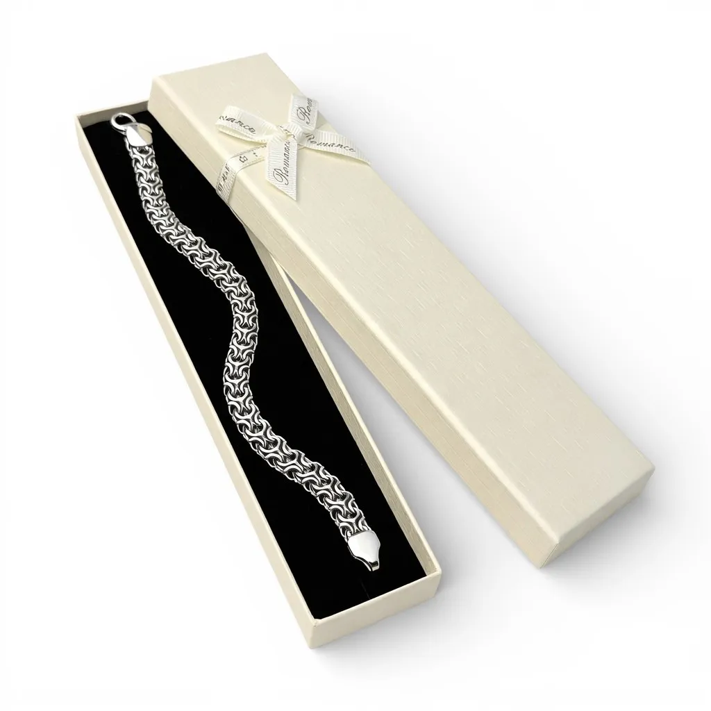 Срібний браслет Рамзес та коробка під браслет Romance