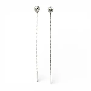 Серебряные серьги протяжки Кукольная  