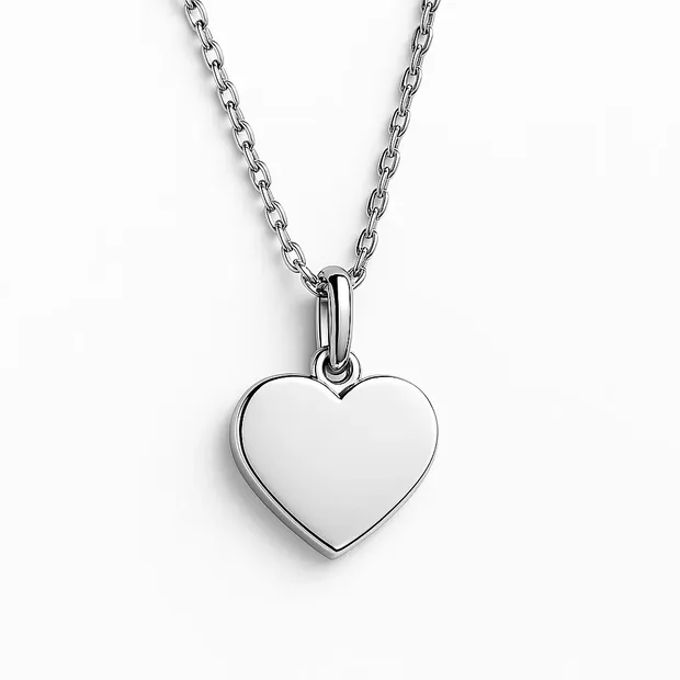 Срібне кольє Сердечко для гравіювання