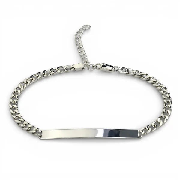 Серебряный браслет панцирный с пластиной