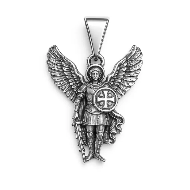 Срібна підвіска Архангел Михайло