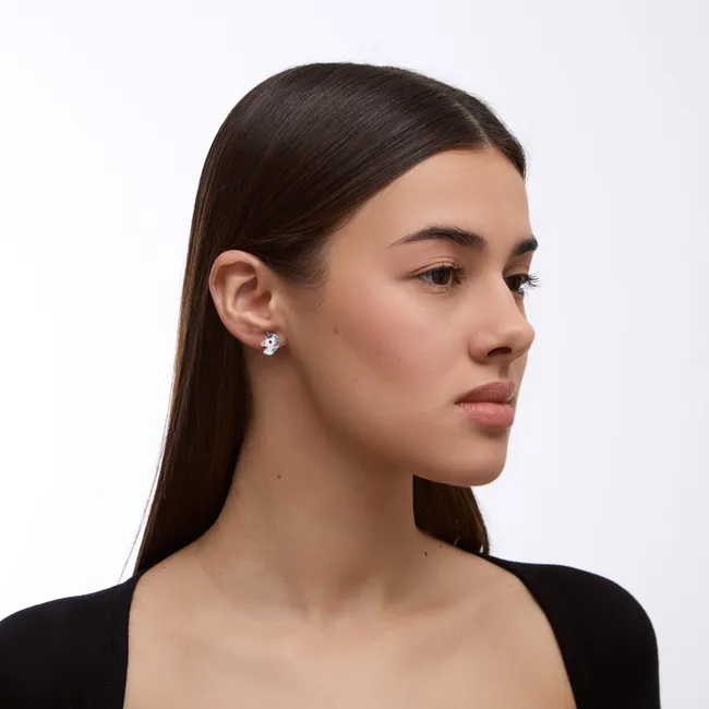 Серебряные серьги Единорог   зображення 2