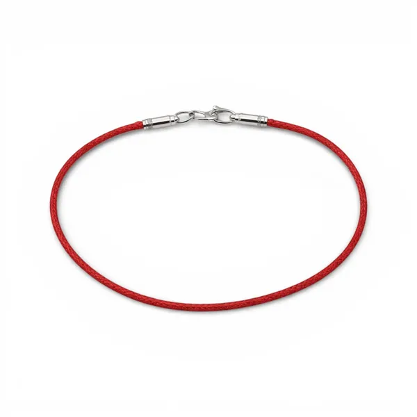 Waxed bracelet with silver clasp