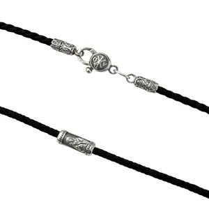 Шовковий шнурок з срібними вставками Божа Мати  зображення 2