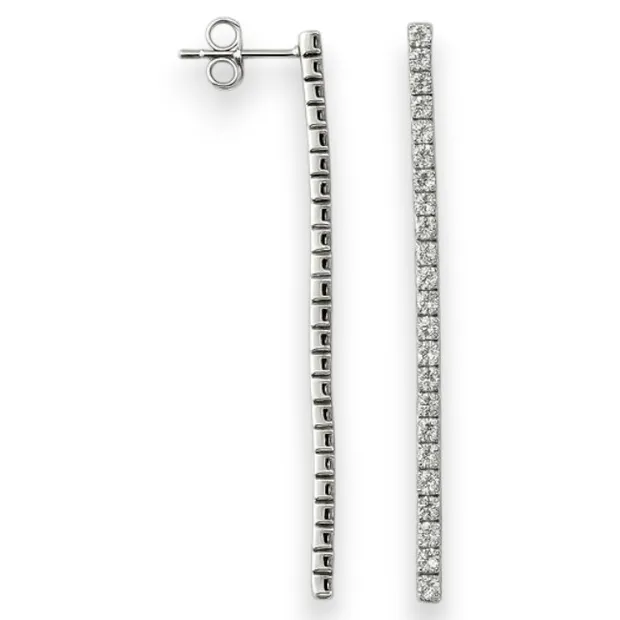 Срібні Сережки Доріжки З Фіанітами 