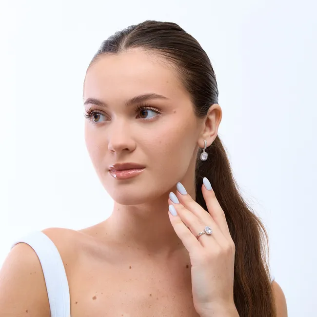 Срібний набір Смарагд прозорий  зображення 4