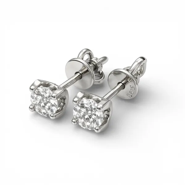 Срібна сережки пусети з фіанітами 5мм