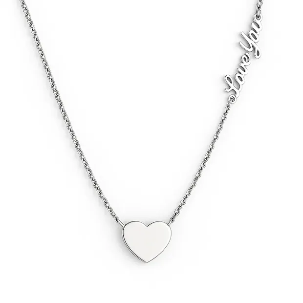 Срібне кольє Love you