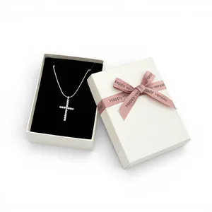 Срібний декоративний хрестик Сяйво та Коробка під набір "Happy everyday" 