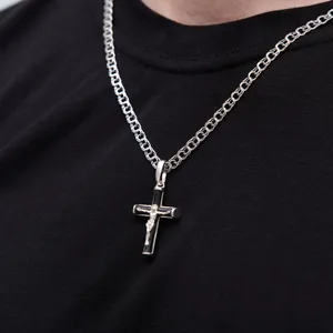 Срібний хрестик Розп'яття з каучуком   зображення 4