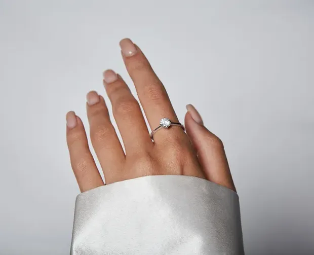 Burgundy case heart and ring with fianite