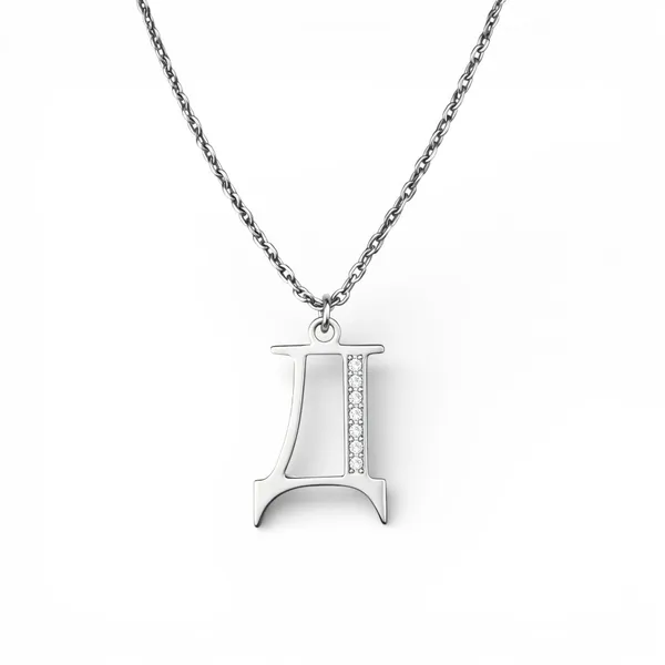 Срібне кольє буква Д