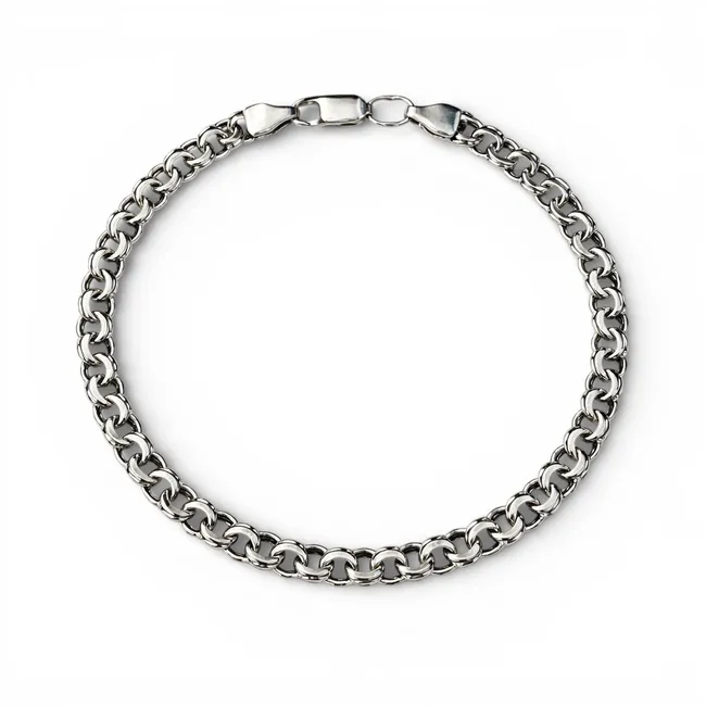 Срібний браслет Плоский Бісмарк  