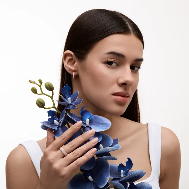 Срібний набір Кришталь в позолоті