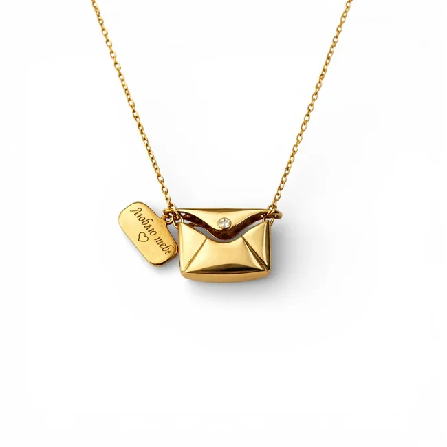 Срібне кольє Конверт  зображення 2