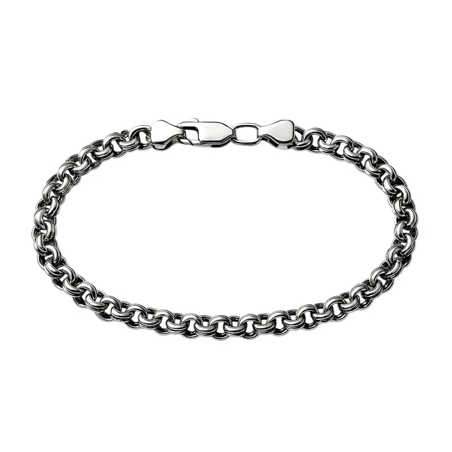 Срібний браслет Плоский Бісмарк