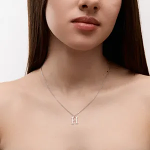 Срібне кольє буква Н  зображення 3
