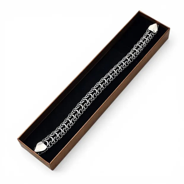 Срібний чоловічий набір Рамзес та Коробка під браслет "Happy everyday"  