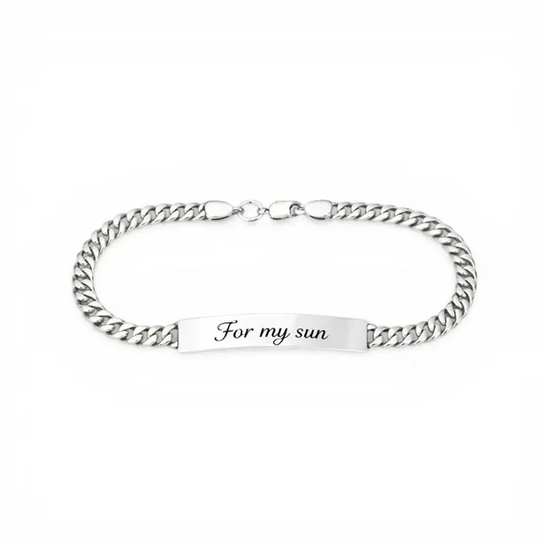 Срібний браслет Панцирний з пластиною