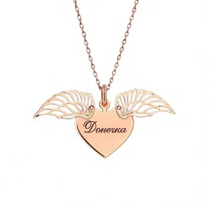 Срібне кольє Крила для гравіювання 