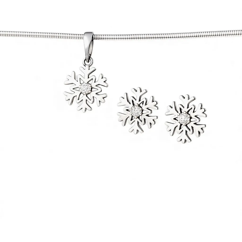 Срібний набір Сніжинки