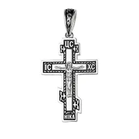 Срібний хрестик Чорна емаль великий 