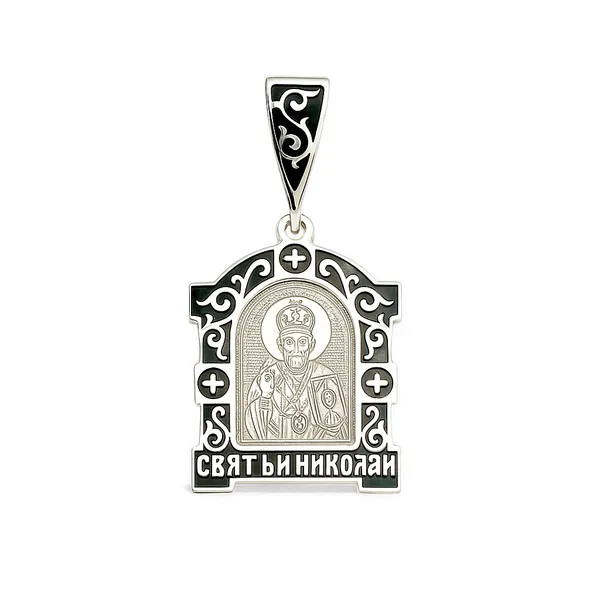 Срібна підвіска Святий Миколай