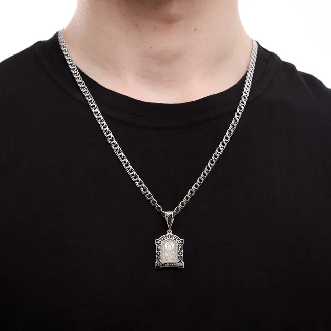 Срібна підвіска Святий Миколай  зображення 3