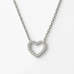 Срібне кольє Сердечко з чорною емаллю   зображення 5