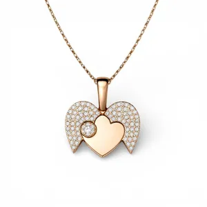 Серебряное колье Крылья с цирконием для гравировки  зображення 2