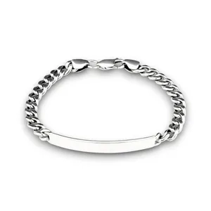 Срібний браслет панцирний з пластиною 