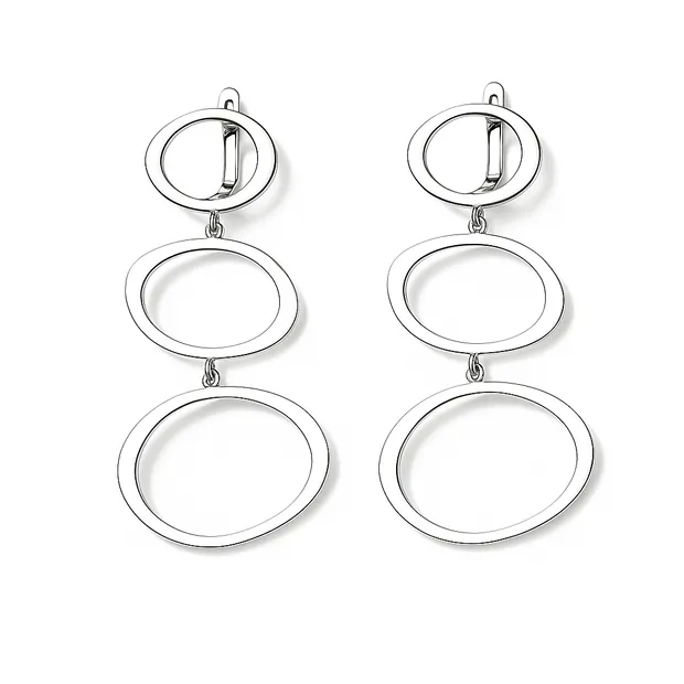 Срібні сережки англійська застібка Потрійні Кола 