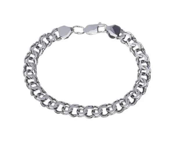 Срібний браслет плоский бісмарк 