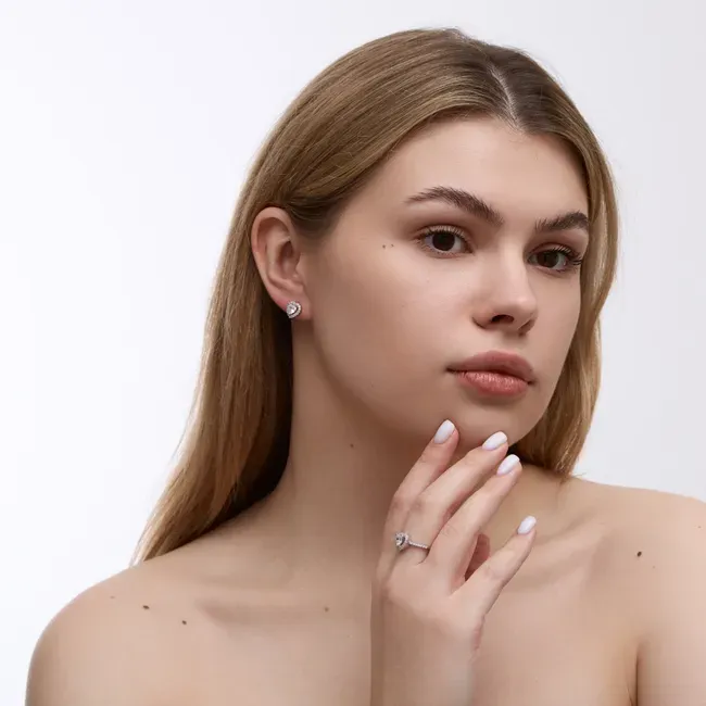 Подарунок для коханої срібний набір Марсель прозорий  зображення 3