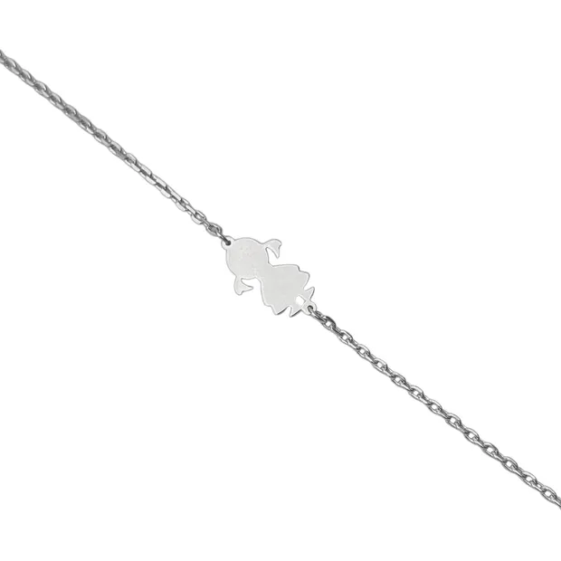 Silver bracelet for engraving with pedant Daughter