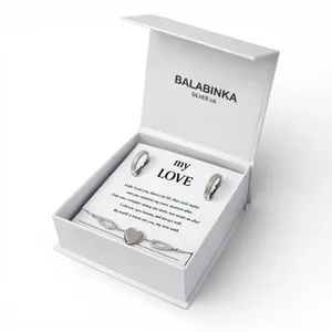 Срібний набір Крила та листівка для коханої 