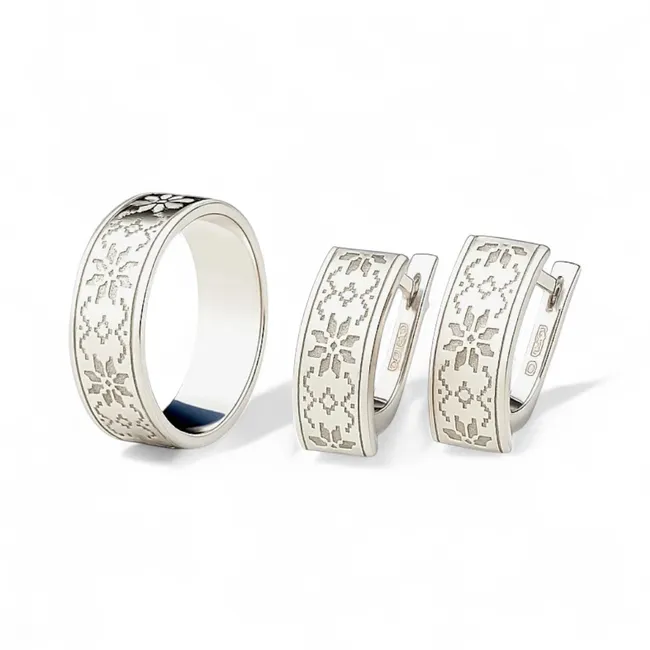 Срібний набір Орнамент 