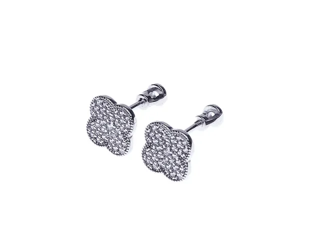 Silver stud earrings Clover