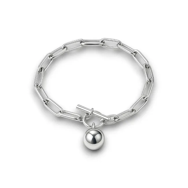 Срібний браслет  масивний з великими ланками 