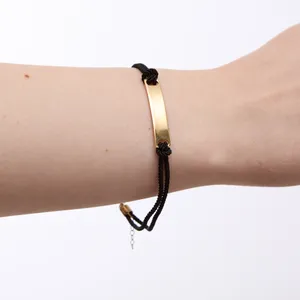 Шелковый браслет с серебряной пластиной в позолоте  зображення 4