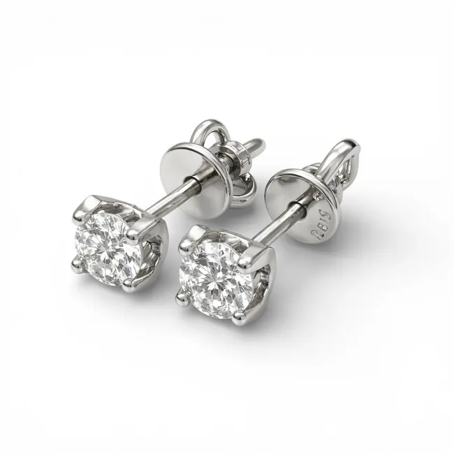 Срібна сережки пусети з фіанітами 5мм 